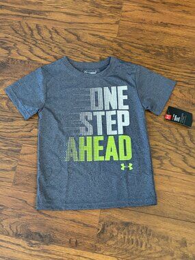 Under Armour Youth Boys HeatGear T-Shirt One Step Ahead Sz 4 U10p